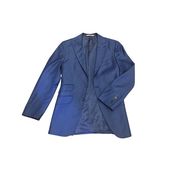 Connaisseur Paris Blue Vest Jacket Blazer Mens 32 Lana Merino Super Wool 170s - Picture 3 of 16